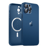 Capa Capinha Glass De Vidro Compatível iPhone 11 Normal 6.1 Cor Azul
