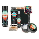 Kit Para Barba Rubra Óleo + Shampoo 3x1 Balm + Cera E Pente