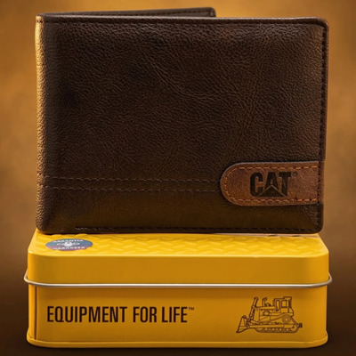 Cartera Caterpillar Para Hombre Con Estuche Cafe 22and | Envío gratis