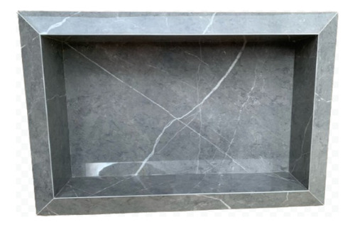 Nicho  Porcelanato Cinza Marmorizado Borda Diamante 50x30x10