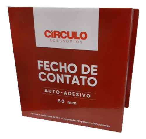 Fecho De Contato Adesivo 50mm - 25 Metros Círculo