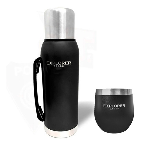 Combo Termo Explorer Pico Cebador 1 Lt + Mate Acero 193 Ml