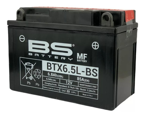 Bateria Moto Bs Btx6.5l  Zanella Sexy Sapucai Idem Ytx6.5