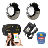 Kit Iluminação Piscina 2 Leds 9w Inox - 32m² + Smart Lux