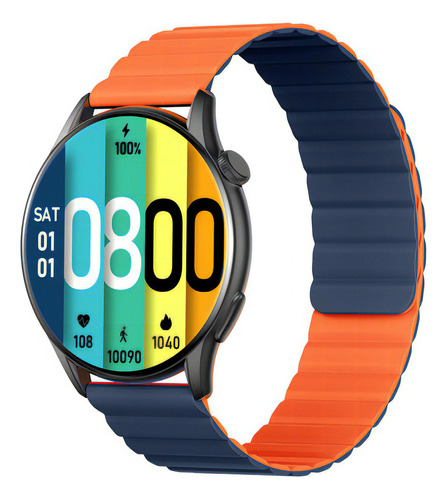 Reloj Inteligente Kieslect Kr Pro Calling Smartwatch 1.43´´ Color De La Caja Negro Color De La Malla Bicolor Color Del Bisel Negro Diseño De La Malla Magnetica