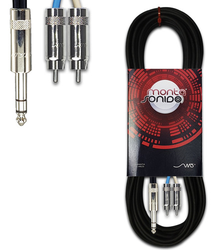 Cable Grueso Plug Stereo Trs A 2 Rca Mono 5 Mts Mscables