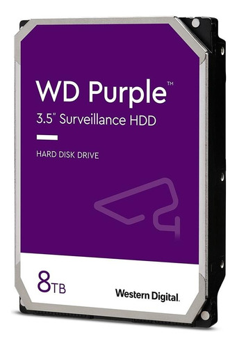 Hd Wd Purple Surveillance 8tb 128mb Sata3 5640rpm - Wd84purz Cor Prateado