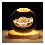Lámpara De Mesa Bright Moon Crystal Ball, Luces Nocturnas, Estructura, Color Saturno