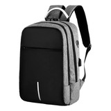 Mochila Urbana Porta Notebook Diseño Clasico Nuevo Modelo Color Gris Oscuro