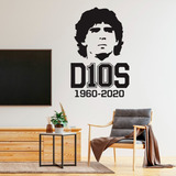 Vinilo Decorativo Maradona Futbol D10s Firma Pared Puerta