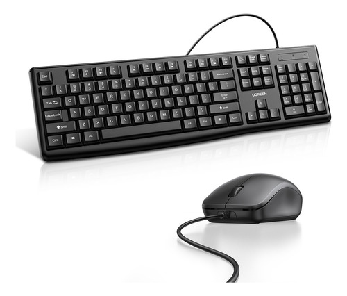 Combo Kit Teclado Y Mouse Usb 1.5m Negro Ingles Ugreen