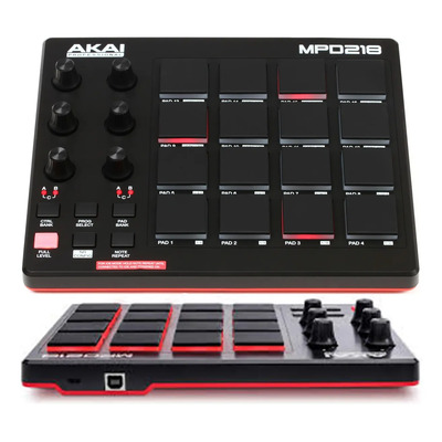 Akai Mpd 218 Controladora Midi Usb 16 Pads Mpc Sensível Dj | Parcelamento sem juros