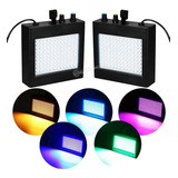 Kit 2 Strobo Mini Jogo De Luz 108 Leds Rgb Super Potente