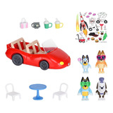 Bluey Set 4 Figuras Bluey Y Amigos Convertible Rojo 