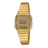 Reloj Casio La_670wga_9 Cuarzo Mujer Color De La Correa Dorado Color Del Fondo Dorado