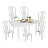 Conjunto Mesa De Jantar C/ 6 Cadeiras Bistro Fundo Reforçado