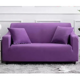 Funda Protector Para Sillón Sofá 3 Cuerpos Color Morado Liso