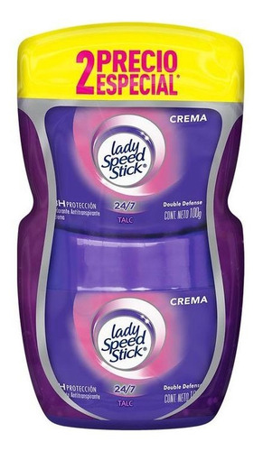 Antitranspirante En Crema Lady Speed Stick Talc Pack De 2 u