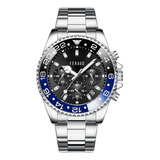 Reloj Feraud Hombre Acero Cronografo Calendario F5568 Gslna