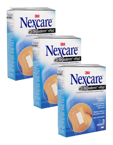 3cx Curativo Nexcare Tegaderm + Pad À Prova D'água 6cmx10cm