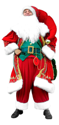 Roupa De Papai Noel Super Luxo Veludo Shoppings E Eventos