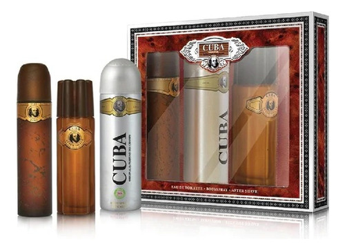 Perfume Cuba Gold 100ml + 200ml Bs + 100ml After Shave Set