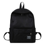 Mochila Urbana Negra Casual Escolar Oficina Con Bolsillos Color Negro Diseño De La Tela Liso