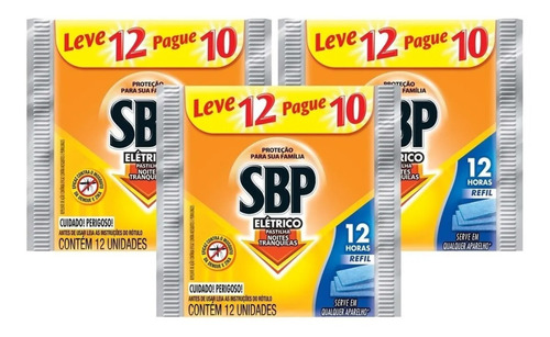 Kit 36 Pastilha Refil Sbp 10h C/3 Unidades 12 Cada Embalagem