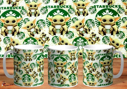 Taza De Ceramica Starbucks Baby Yoda Star Wars Hd Art