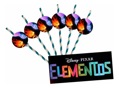 Bombillas Cumpleaños Pixar Elementos 6 Unidades Cotillón