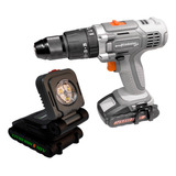 Set Taladro 1/2 Y Linterna Led 3w Recargable 18v Gladiator