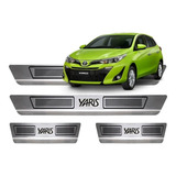 Jogo Soleira Porta Aço Inox Toyota Yaris 2018 A 2022 2023