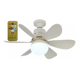 Ventilador De Teto C/ Lâmpada Led + Controle Para Bocal E27 Cor Da Estrutura Branco Cor Das Pás Branco Diâmetro 42 Cm Frequência 50-60hz Material Das Pás Plástico Quantidade De Pás 6 86v - 265v