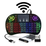 Mini Teclado Bluethooth Celular Rgb Sem Fio P Smart Tv Box