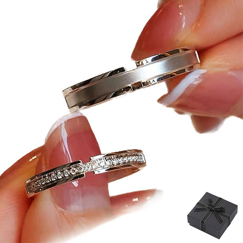 Anillos De Compromiso Para Parejas 925 Plata Mujer Hombre