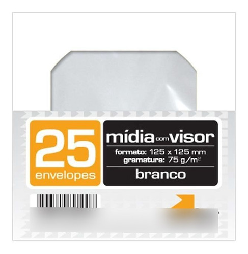 Envelope Cd E Dvd Branco Cmd101 125x125mm Scrity 25un