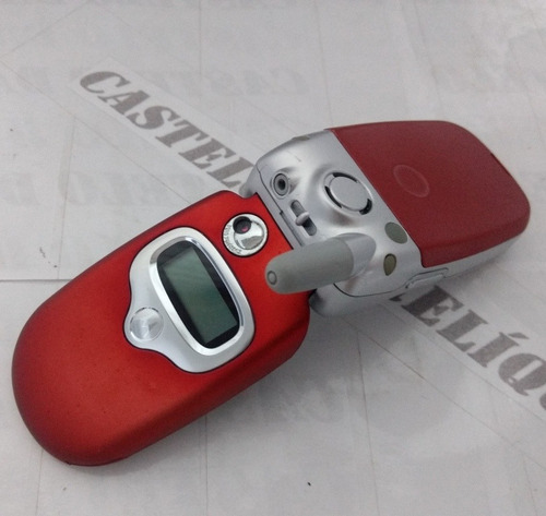 Celular Motorola V300 Vermelho Flip Gg De Chip Antigo + Rede