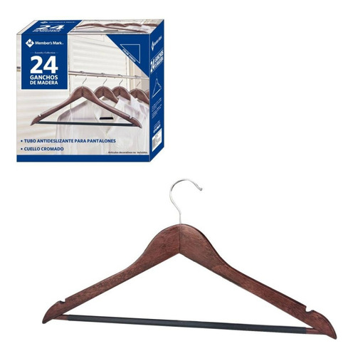 Ganchos Ropa Member's Mark Café Madera Pack 5 Piezas