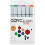 Kit Caneta Copic Cores Secundárias Ponta Brush - 6 Cores