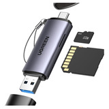 Adaptador Leitor Ugreen Para Cartão Memória Sd Tf Usb-c Usb