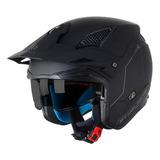 Casco Moto Abierto Trial Mt District Solid A1 Negro Mate