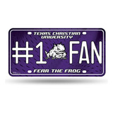 Ncaa Tcu Horned Frogs #1 - Placa De Matrícula Metálica Para 