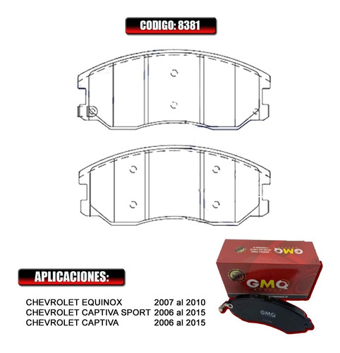 Pastilla D Freno Delantera Chevrolet Captiva Sport 2008 8381 Foto 2