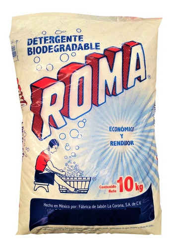 Roma Bolsa 10 Kilos Detergente En Polvo Biodegradable 