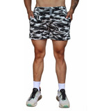 Pantaloneta Camuflada Corta, Short Camuflado Casual Y Gym