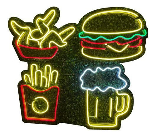 Letreros Led Neón Hamburguesa Cerveza Papas Alitas Bar