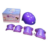 Capacete + Kit De Proteção Infantil Unitoys Ref.1561 Violeta