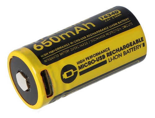 Bateria Nitecore Nl1665r Li-ion 3.6v 650mah Usb Recargable