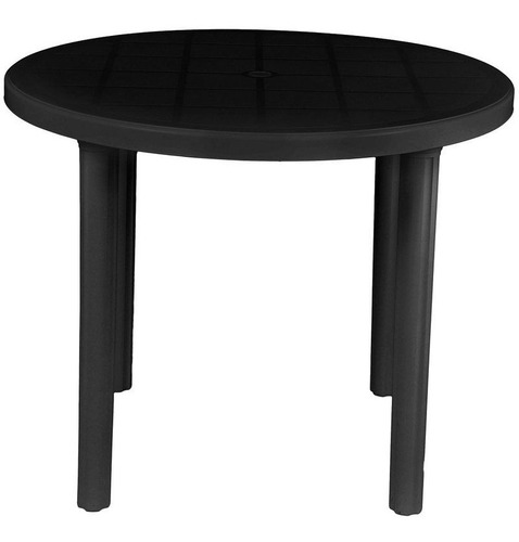 Mesa Plástica Antillas 90cm Dia Negra