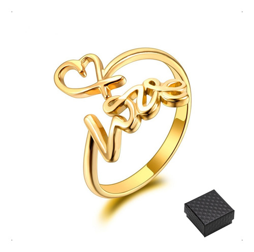 Anillo Corazón Love Acero Inoxidable Mujer Ajustable Antheia